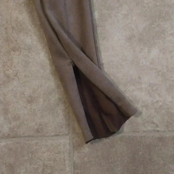 Zara Faux Suede Skinny Raw Hem Pants with Ankle Zipper Size XS - Picture 3 of 8